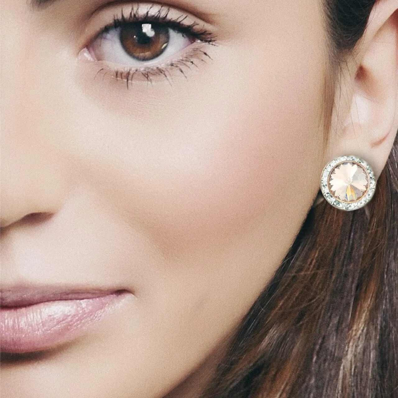 | Colorful Rhinestone Pierced Earrings for Dance, Pageant, Prom, Performance, Wedding or Special Event