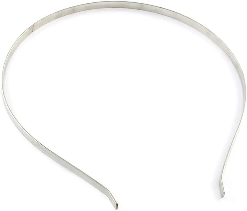100Pcs Hard Skinny Iron Headbands Platinum Blank Metal Thin Hairbands Hoop Non-slip for DIY Craft Jewelry Making