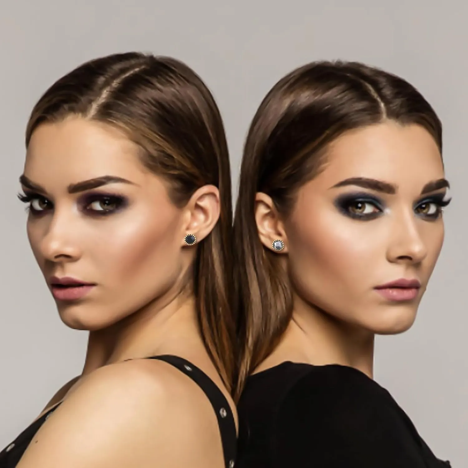 11 Pairs Crystal Rhinestone Stud Earrings Gold Plated Stainless Steel Multicolor Dance Stud Earrings Set for Women