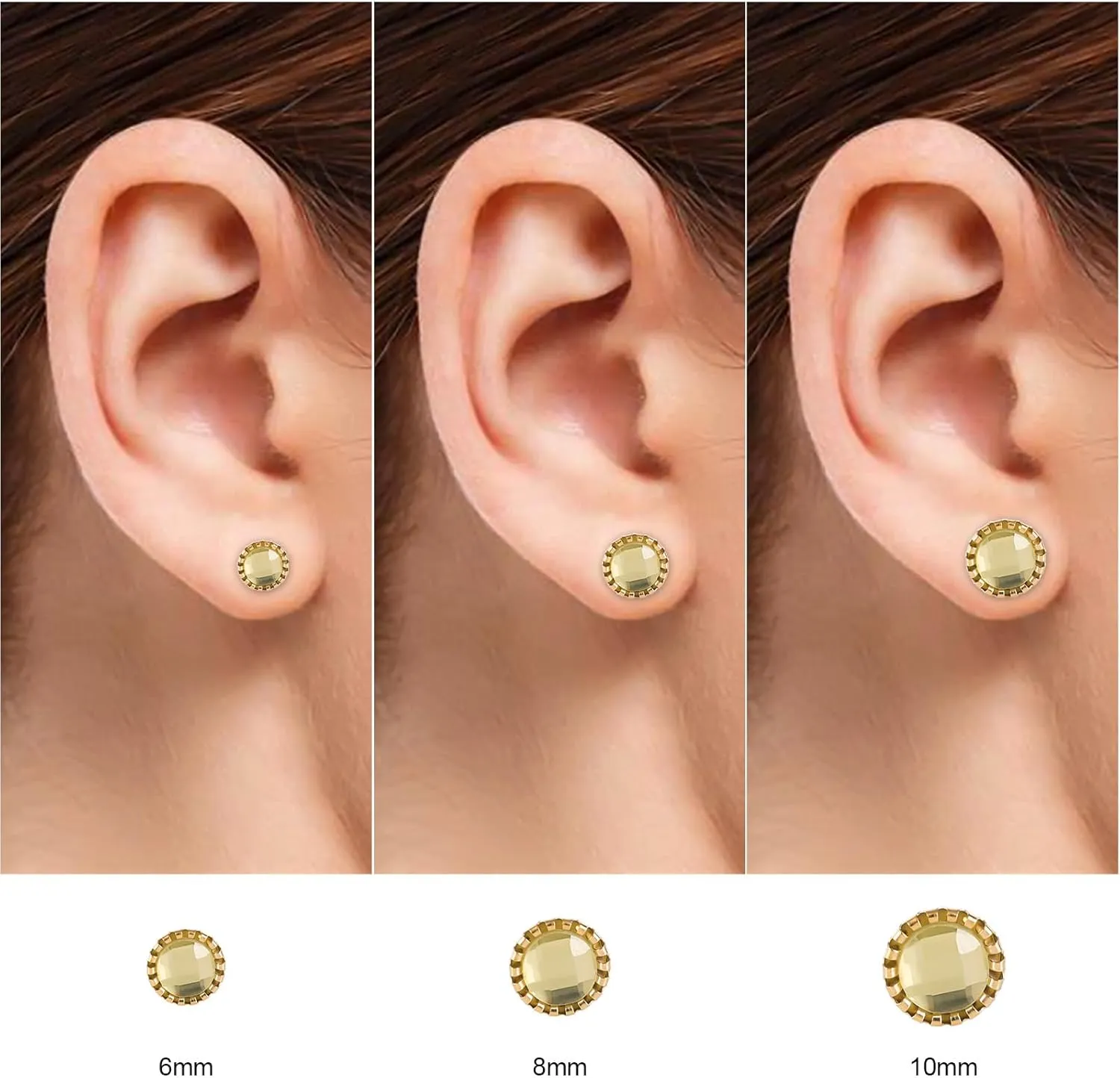 11 Pairs Crystal Rhinestone Stud Earrings Gold Plated Stainless Steel Multicolor Dance Stud Earrings Set for Women