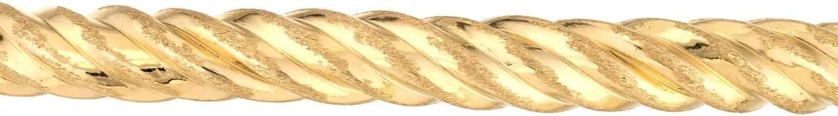 14K Yellow Gold Slip-On Twisted Rope Bangle Bracelet - 7.75 Inches