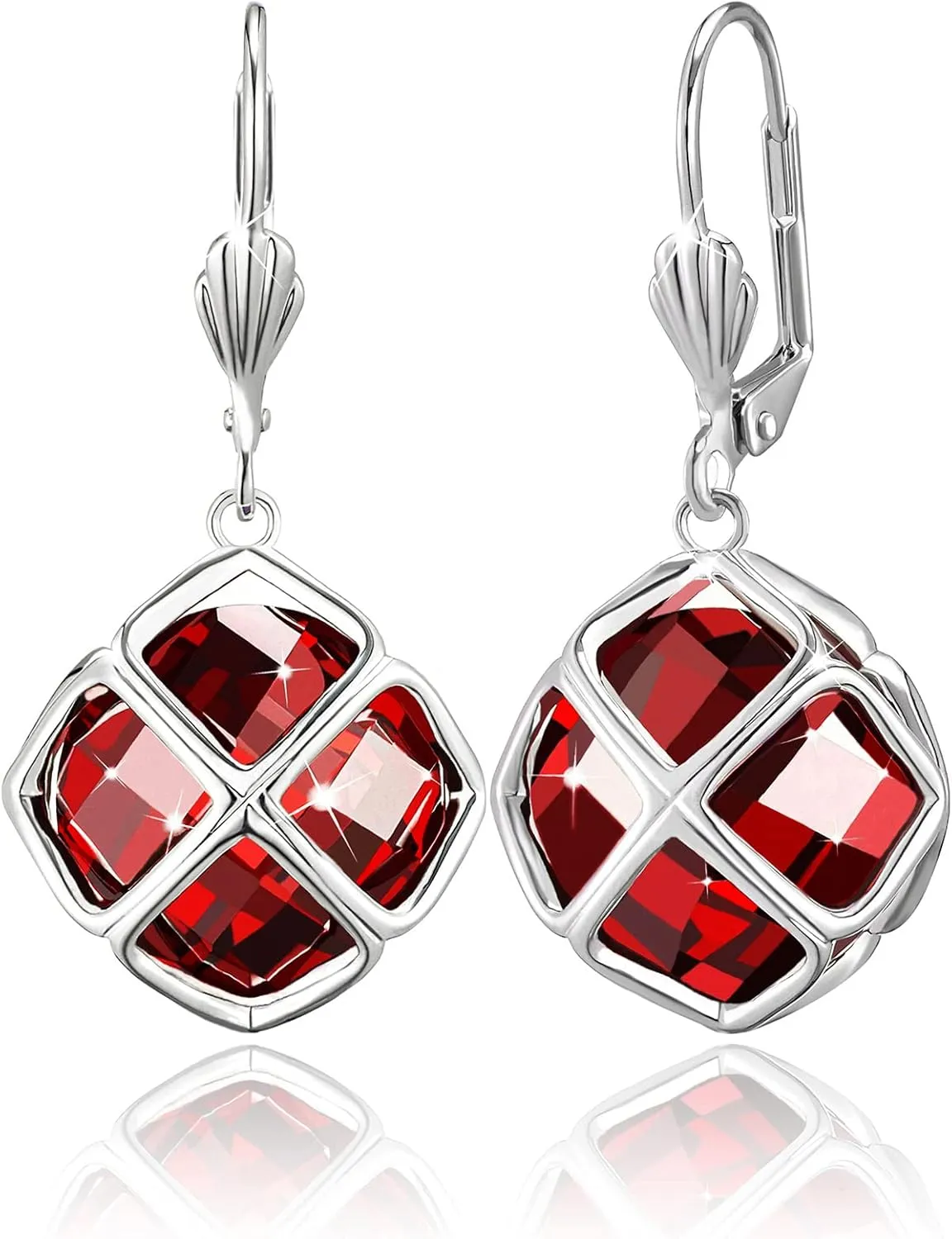 14MM Austrian Crystal Dangle Earrings for Women 14K Glod Jewelry