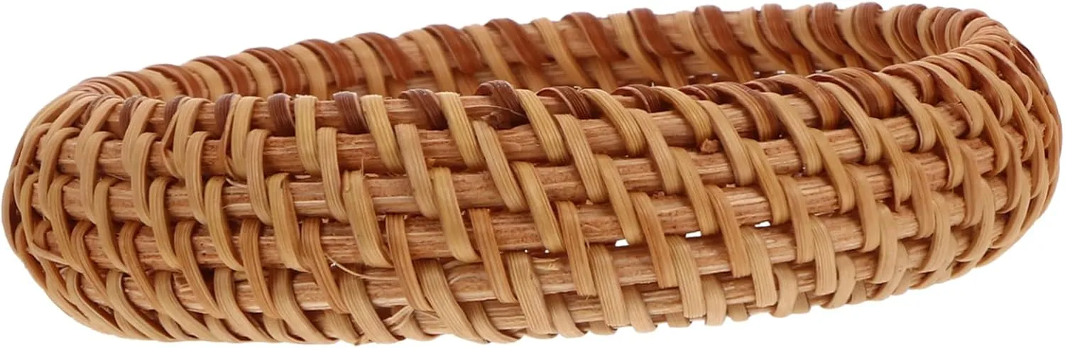 1Pc Beach Holiday Bracelet Handmade Natural Rattan Woven Bangle for Women Lightweight Elegant Seaside Accessory Unique Retro Design for Vacation Stylish Charm