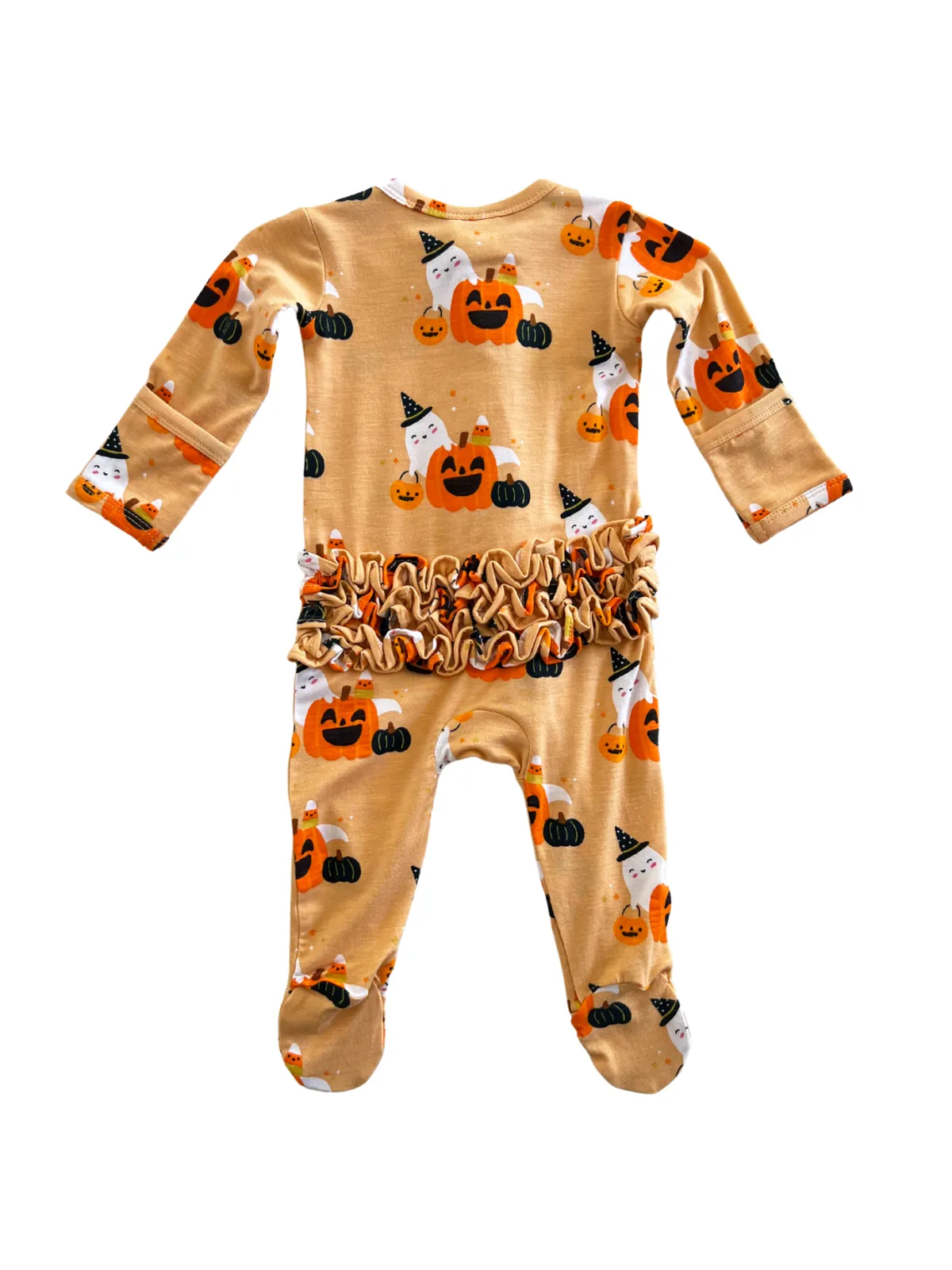 2-Way Ruffle Zip Footie, Halloween Cluster
