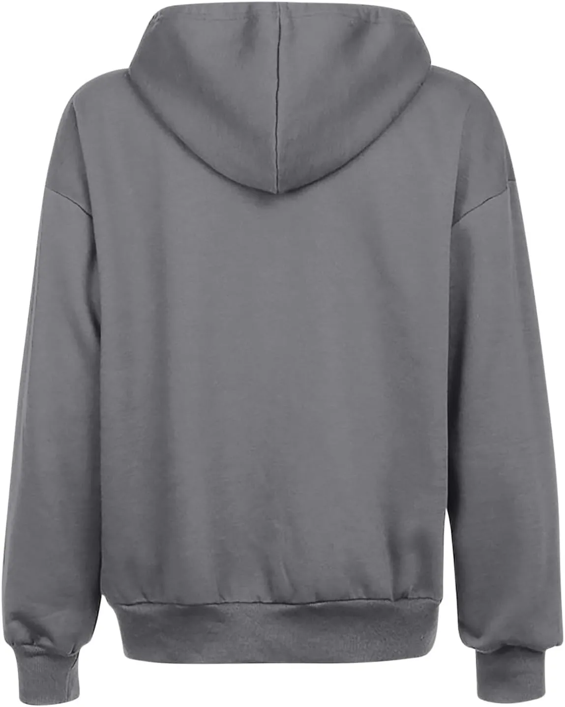 2024 Fall Trendy Hoodie Oversized Solid Long Sleeve Full Zip Up Casual Drawstring Hooded Jacket Loose Open Front Coat