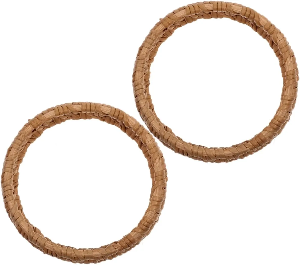 2pcs Handmade Woven Rattan Bracelets Lightweight Straw Bangles for Summer Statement Style Vintage Braided Wristbands Craftsmanship and