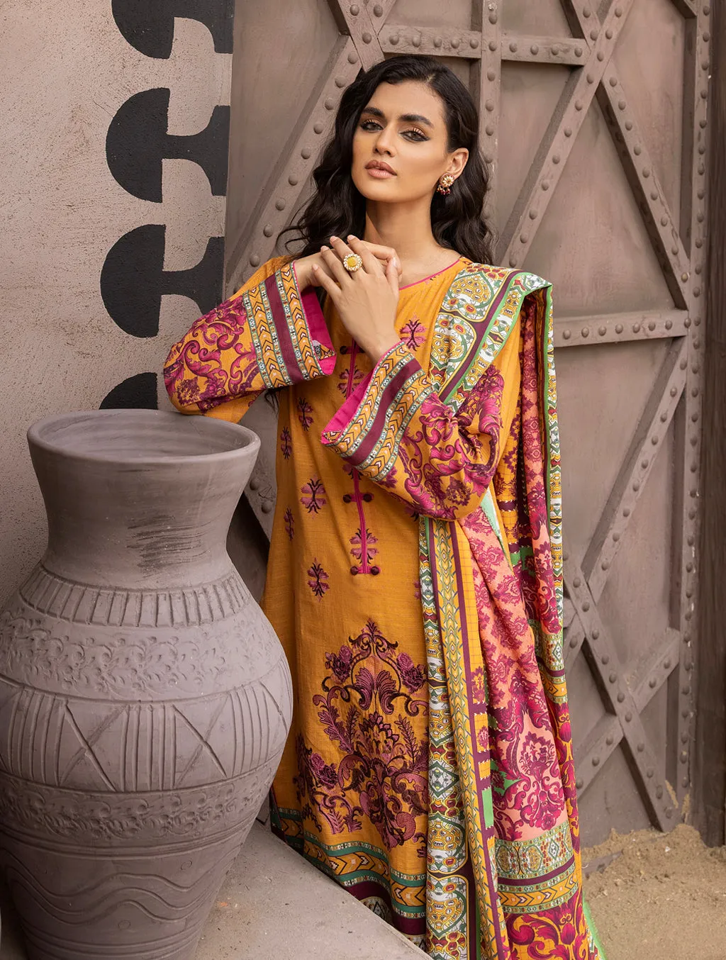 3 Piece Unstitched Khaddar Suit KKS-1521