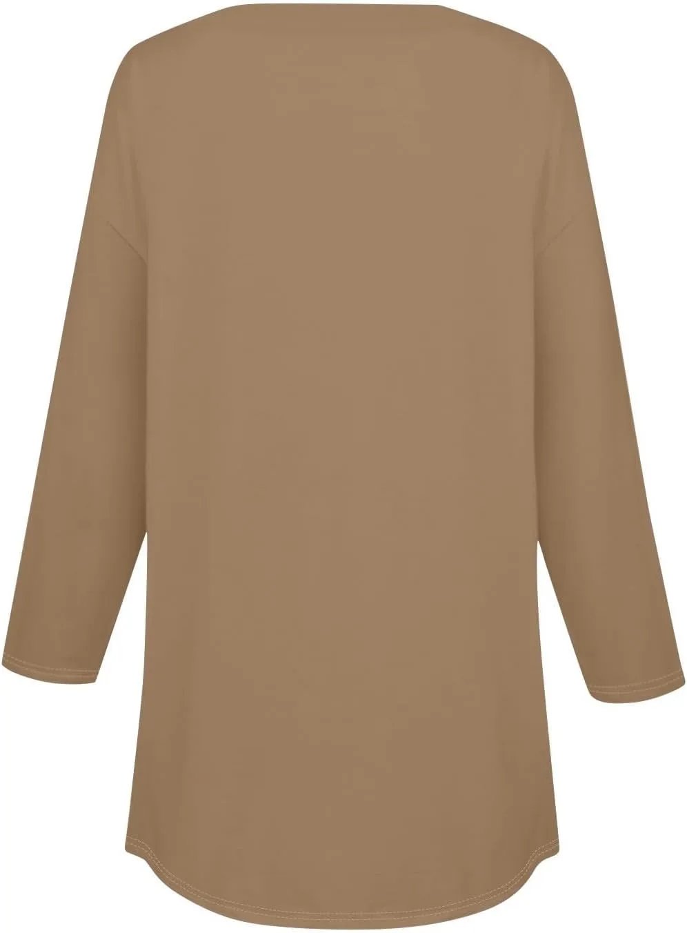 3/4 Length Sleeve Womens Tops 2025 Casual Loose Fit Long Tunic Tops Henley Neck Three Quarter Sleeve Button Up Shirts