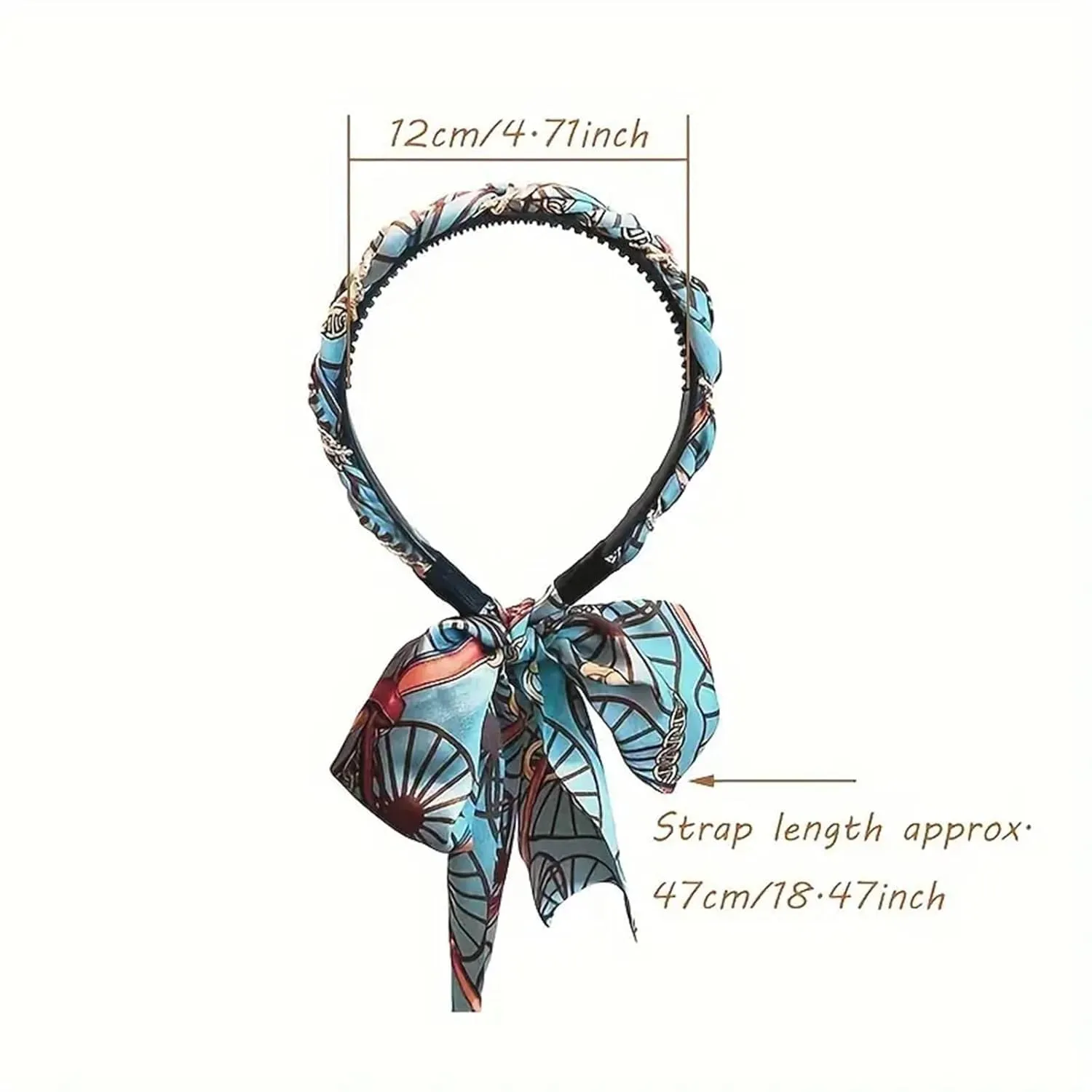 3PCS Satin Fabric Hair Bands for Women with Ties, Boho Retro Satin Cross Knotted Fabric Headband for Daily Wearing Dating Sport and Making Up (Light Blue*1 Brown*2, One Size)
