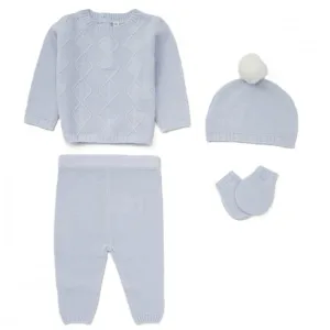 4pc Knitted Gift Box Set  - Blue (PK6) (NB-6m) D07068