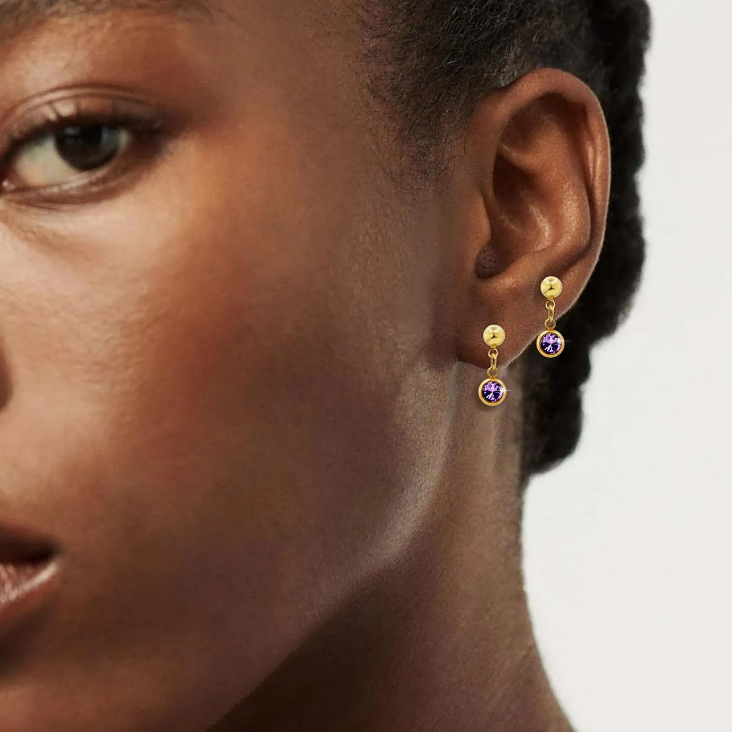6 Pairs Dainty Gold Silver Birthstone Earrings Set for Women Multiple Piercing Stainless Steel Small Crystal Drop Stud Earring Birth Stone Earrings To Daughter Mom Birthday Unique Jewelry Gifts