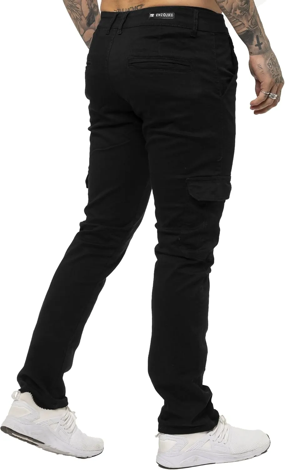 989Z ENZO Mens Cargo Combat Trousers Pants Cotton Casual Slim Fit Stretch Chinos