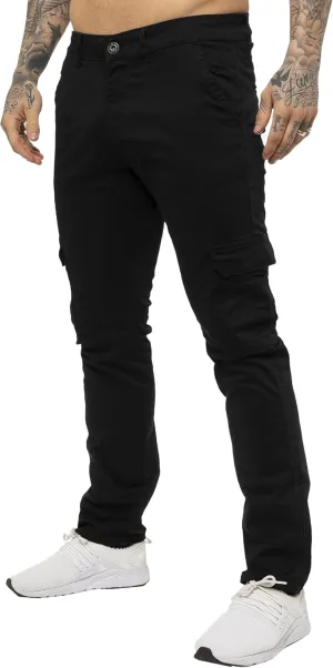 989Z ENZO Mens Cargo Combat Trousers Pants Cotton Casual Slim Fit Stretch Chinos