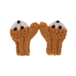 Acorn Bear Face Mittens - Caramel