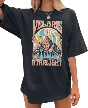 Acotar Velaris Shirts Women Oversized City of Starlight Shirt Book Fan Gift Casual Short Sleeve Tee