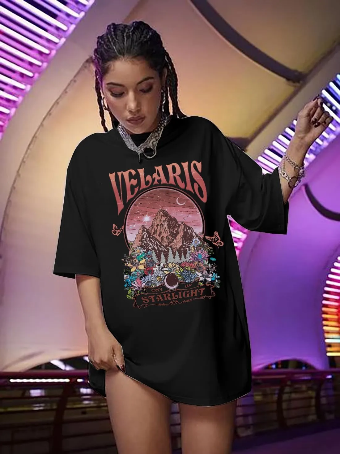 Acotar Velaris Shirts Women Oversized City of Starlight Shirt Book Fan Gift Casual Short Sleeve Tee