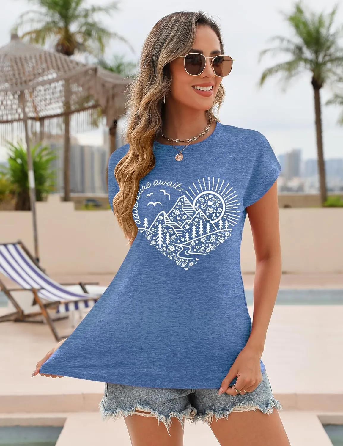 AKEWEI Womens Vintage Flower Print T Shirt Funny Cute Animal Graphic Tees Tops Loose Casual Outdoor Shirt