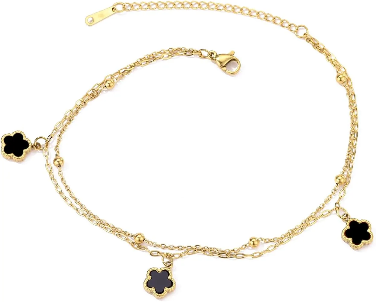 Ankle Bracelets for Women 14k Gold Plated Waterproof Layered Stainless Steel Link Chain Anklets Gold Anklets Jewelry