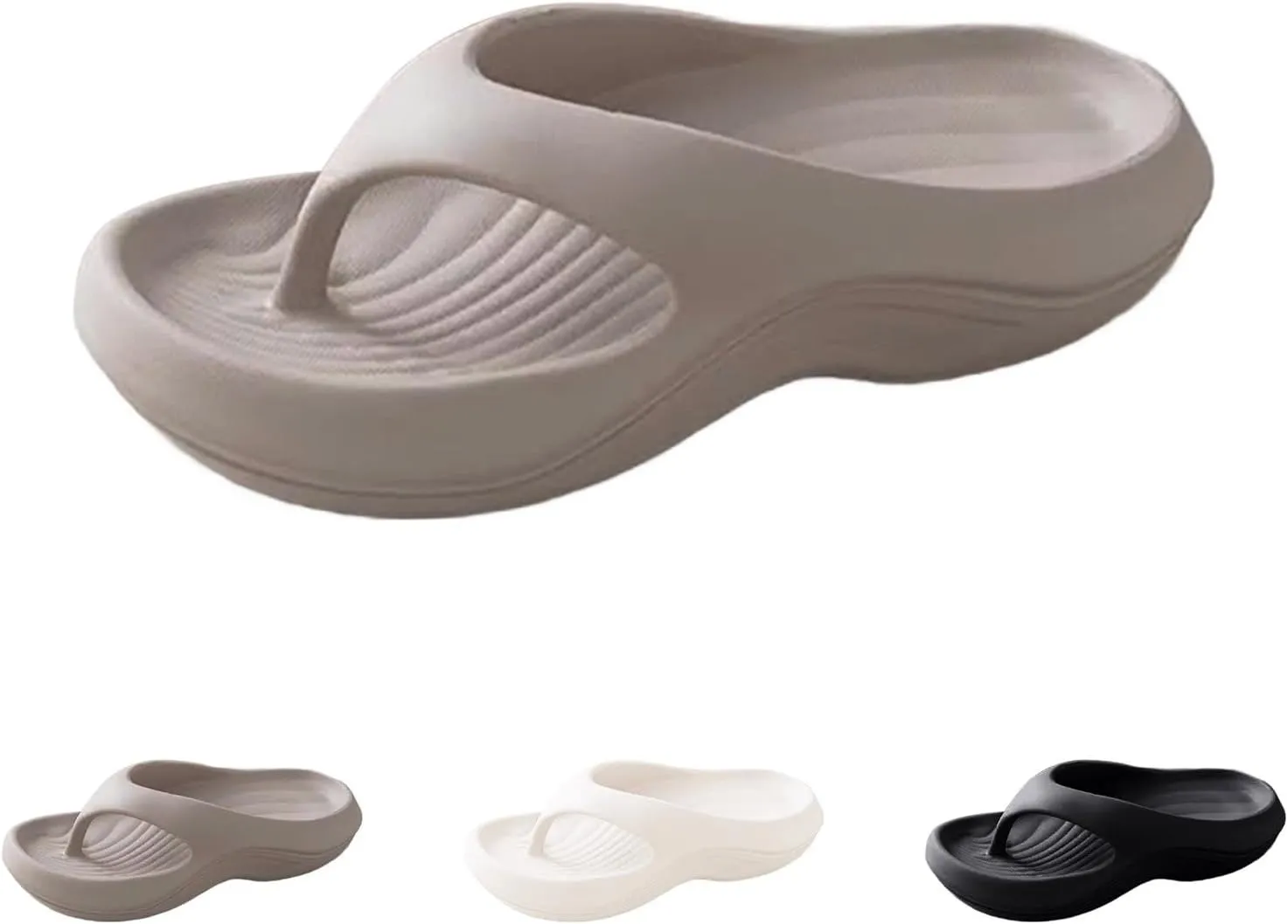Arch Support Flip Flops for Women Pillow Sliders Plantar Fasciitis Orthopedic Sandals Comfortable Platform Walking Cloud Slides Recovery Flipflops Summer Beach Shoes Non-Slip Bathing Slipper