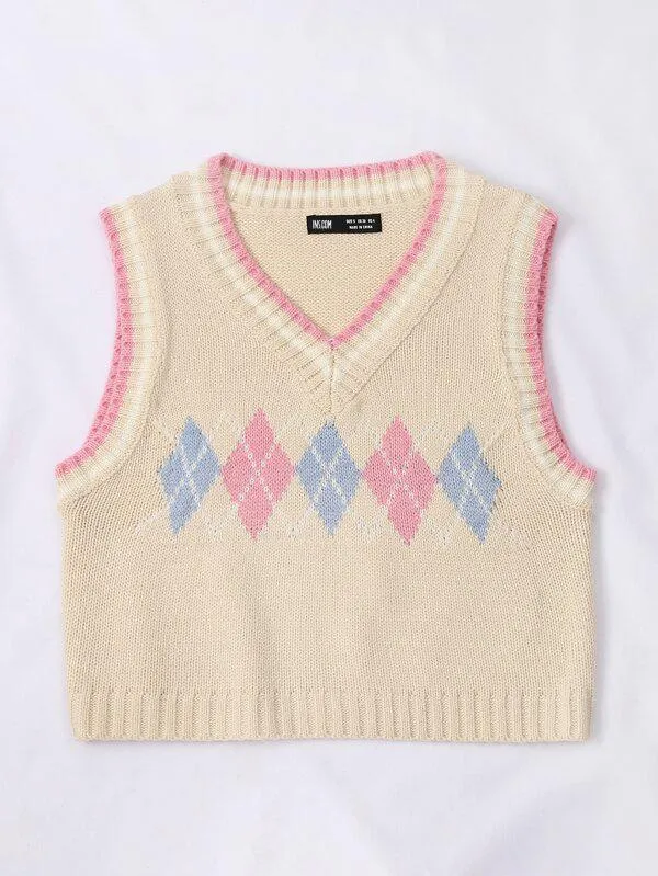 Argyle Pattern Sweater Vests