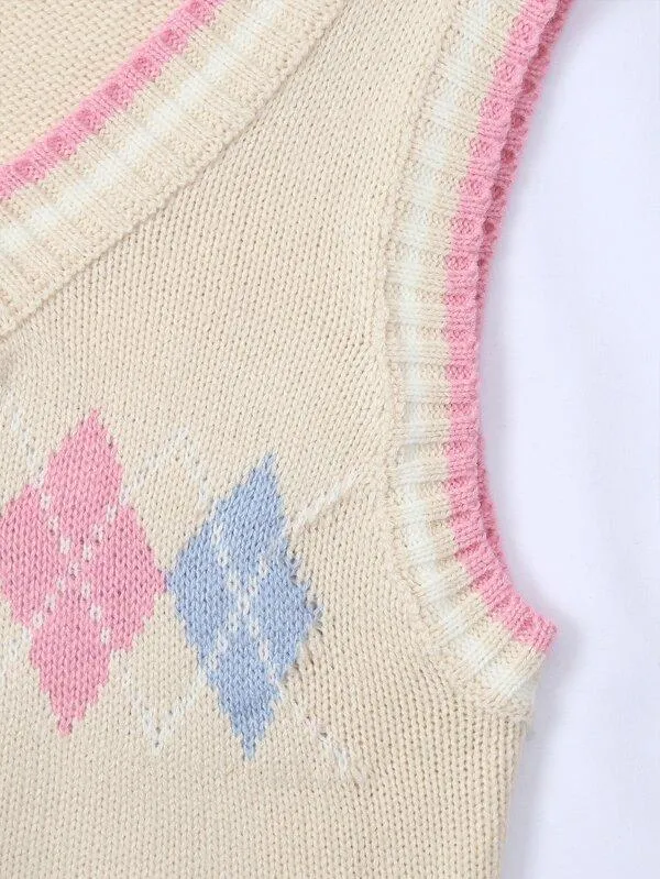 Argyle Pattern Sweater Vests