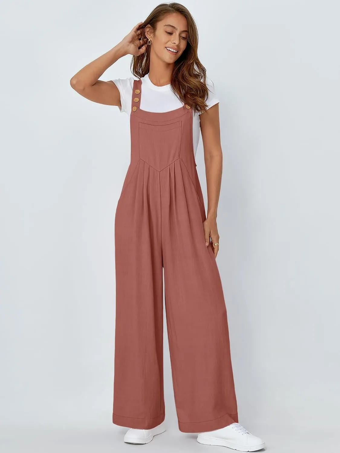 AUTOMET Womens Beach Vacation Outfits Jumpsuits Overalls Wide Leg Casual Summer Spring Outfits Rompers Trendy Jumpers