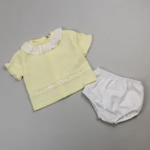 Baby Girl Outfit- Lemon / White - Pex Ella
