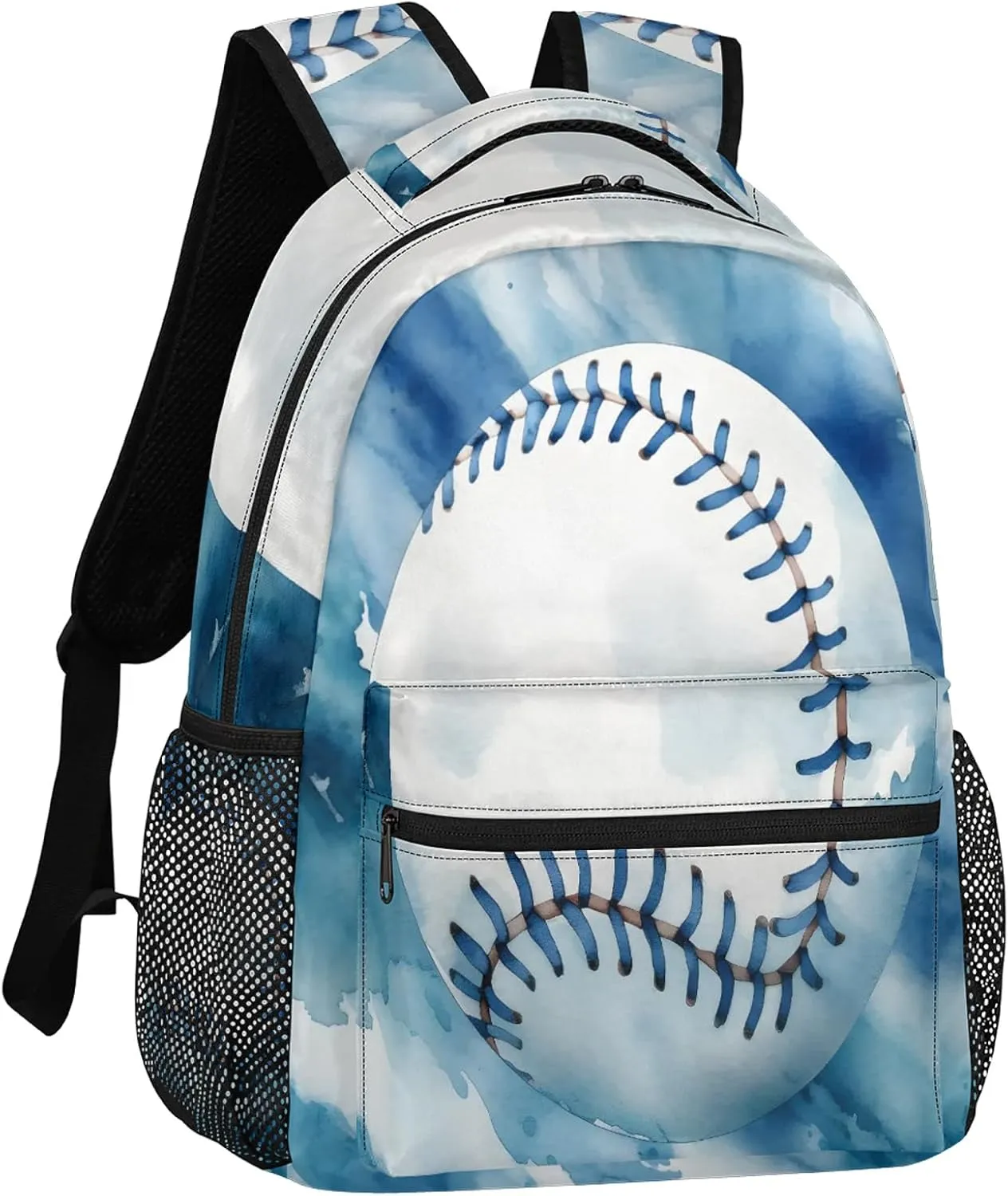 Baseball Casual Backpack 16 Inch Laptop Backpacks Lightweight Waterproof Travel Casual Daypack for Picnic Camping Business