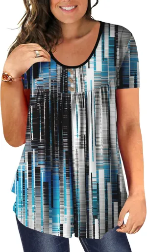 BeadChica Plus Size Tunic Tops For Leggings Casual Flowy Tshirts Ruched Blouses For Women