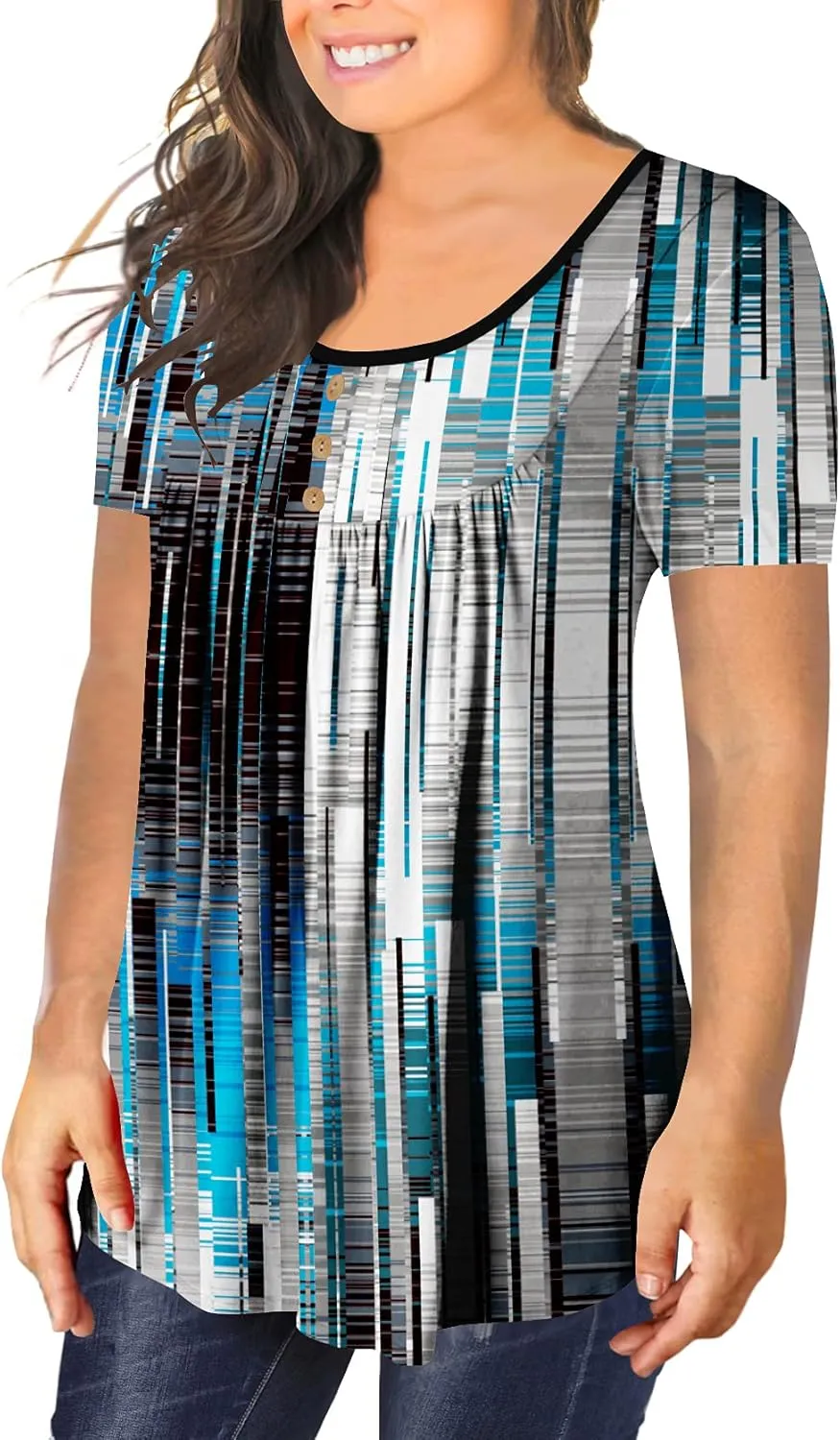BeadChica Plus Size Tunic Tops For Leggings Casual Flowy Tshirts Ruched Blouses For Women