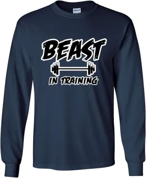 Beast in Training Long Sleeve T-Shirt Funny Gym Workout Fitness
