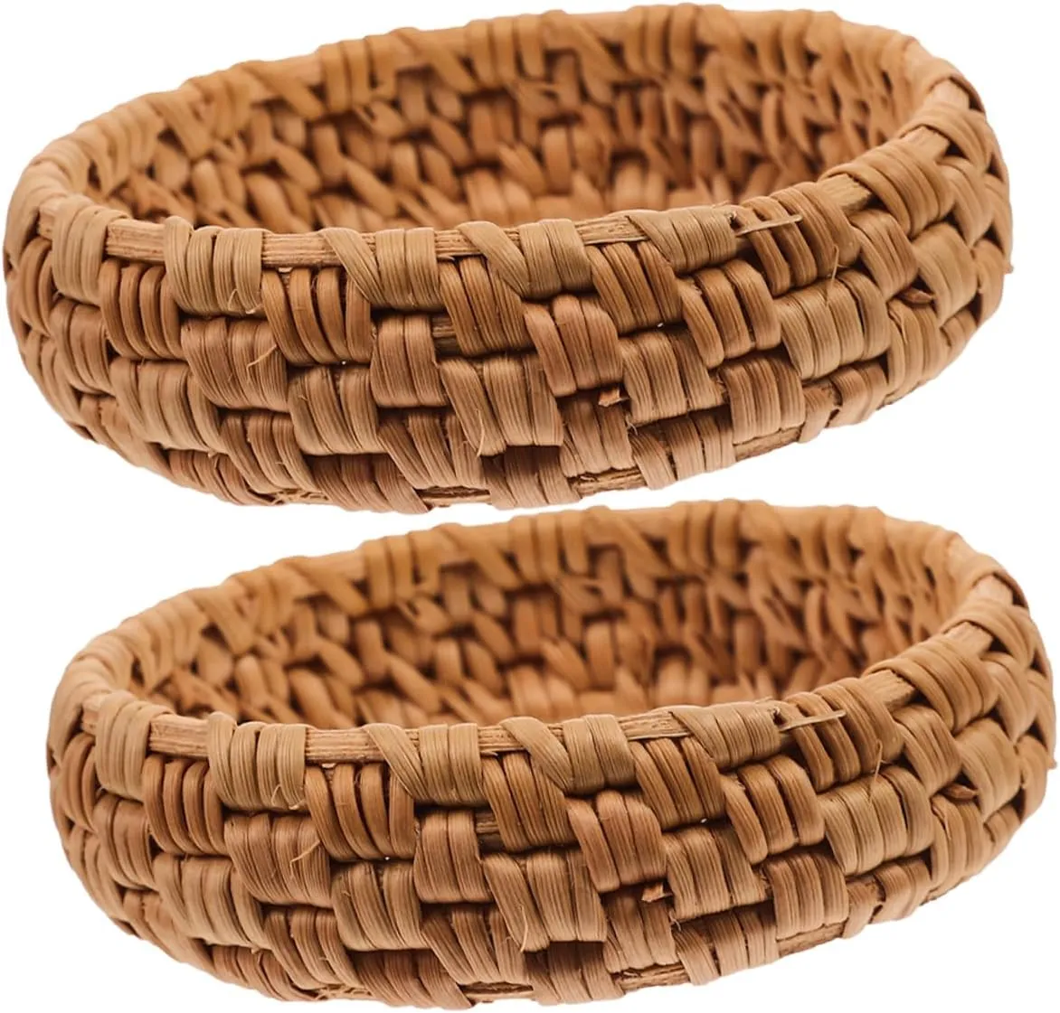 Beaupretty 2pcs Vintage Rattan Woven Bracelets Handmade Bangle Jewelry Lightweight Summer Statement Accessory for Daily Wear and Parties