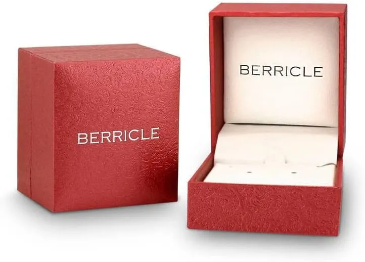 BERRICLE Sterling Silver Solitaire Bezel Set Round Cut Cubic Zirconia Stud Earrings, Unisex for Women/Men, Yellow Gold/Rhodium Plated, Small/Large CZ 4-9mm