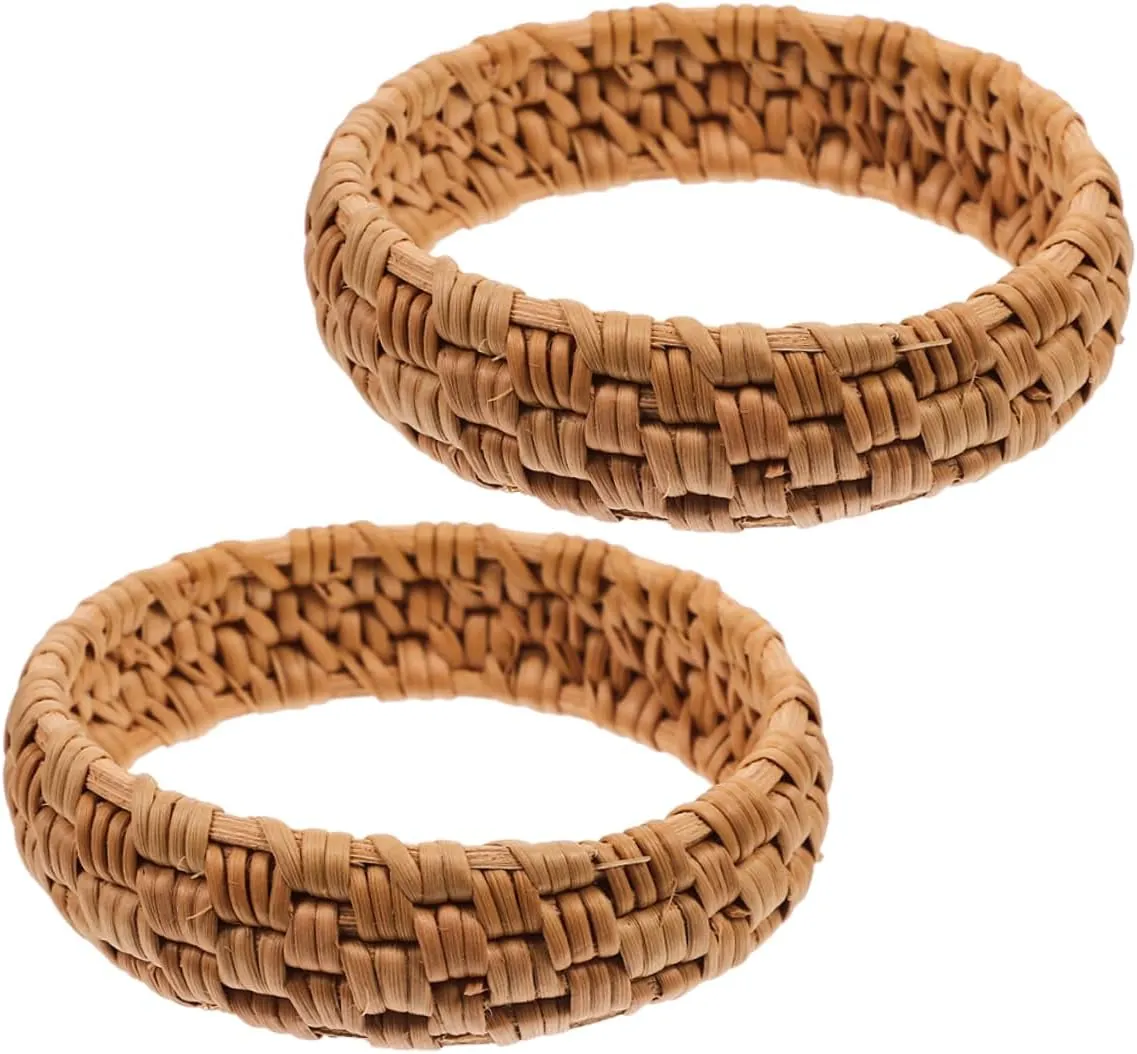 BESPORTBLE Style Wristband Handwoven Rattan Bracelets Bulk Chunky Bracelet for Women
