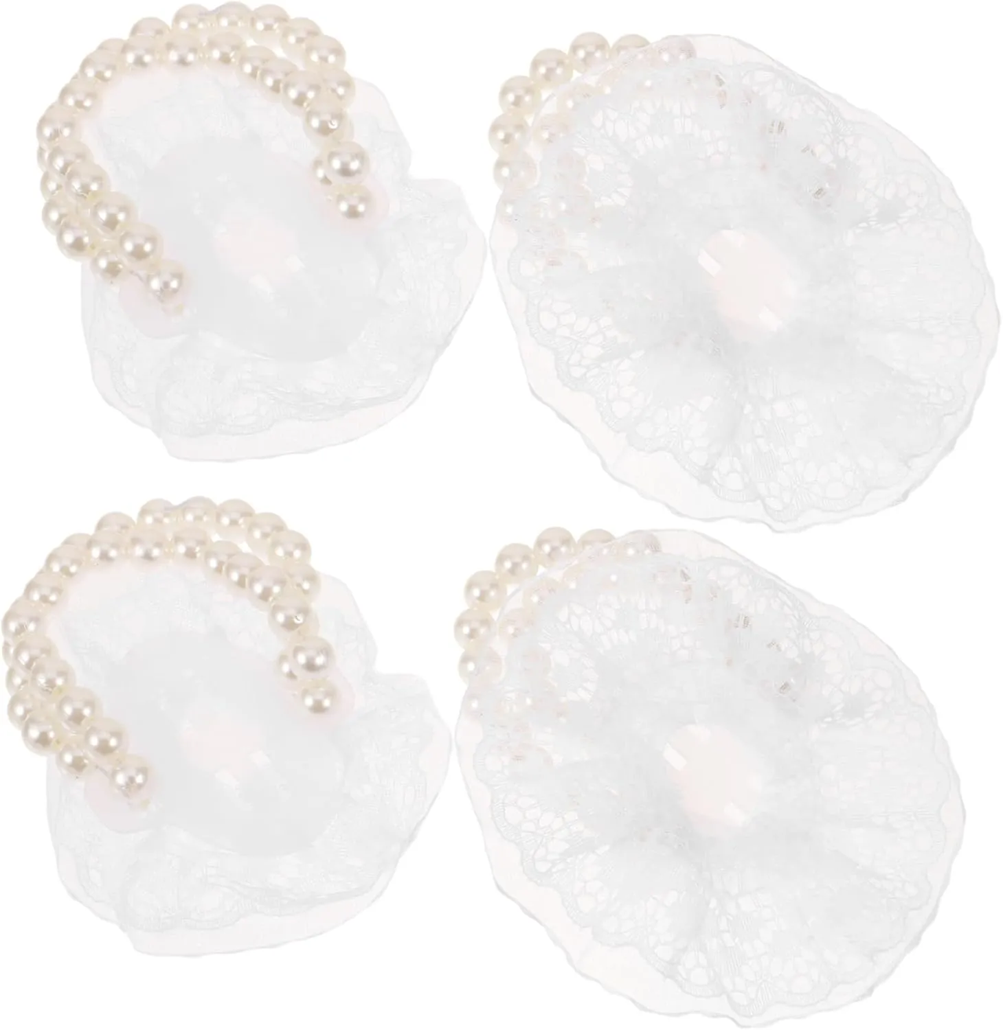 BESTYASH 10pcs Elastic Pearl Wrist Corsage Elegant Wedding DIY Bracelet with Delicate Lace Design for Brides Bridesmaids Bridal Party Accessories