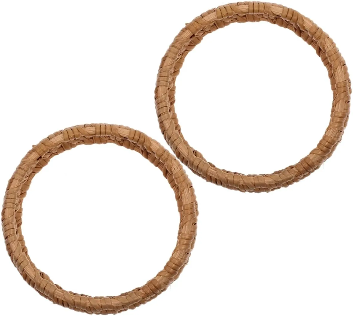 BESTYASH 2pcs Lightweight Rattan Bracelets Handwoven Wooden Jewelry Vintage Braided Wristbands Summer for Parties Everyday Wear