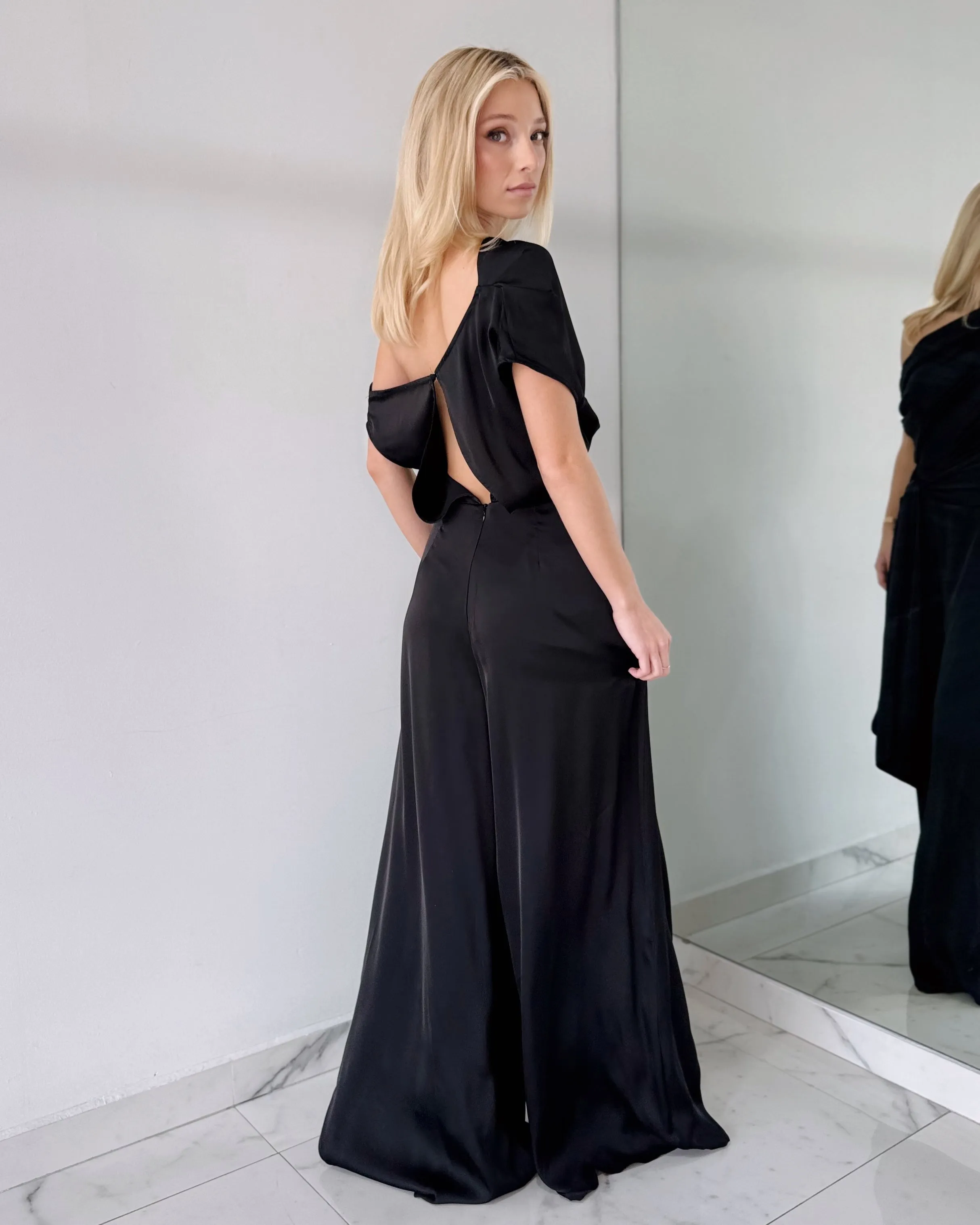 Black One Shoulder Jumpsuit