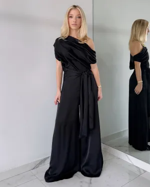 Black One Shoulder Jumpsuit