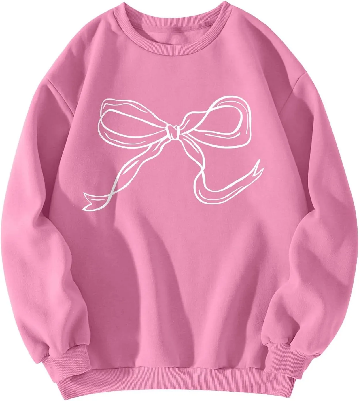 Bow Sweatshirt Coquette Clothes Spring Cute Preppy Aesthetic Clothes Holiday Long Sleeve Tops Crewneck Sweat Shirts