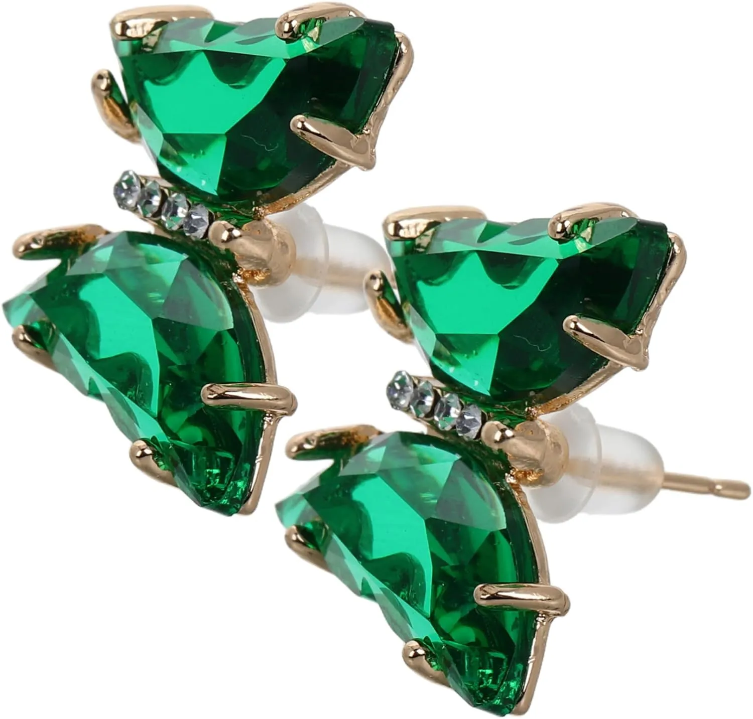 Butterfly Shape Earrings Rhinestone Crystal Earrings Lightweight Studs Stylish and Comfortable for Daily Wear