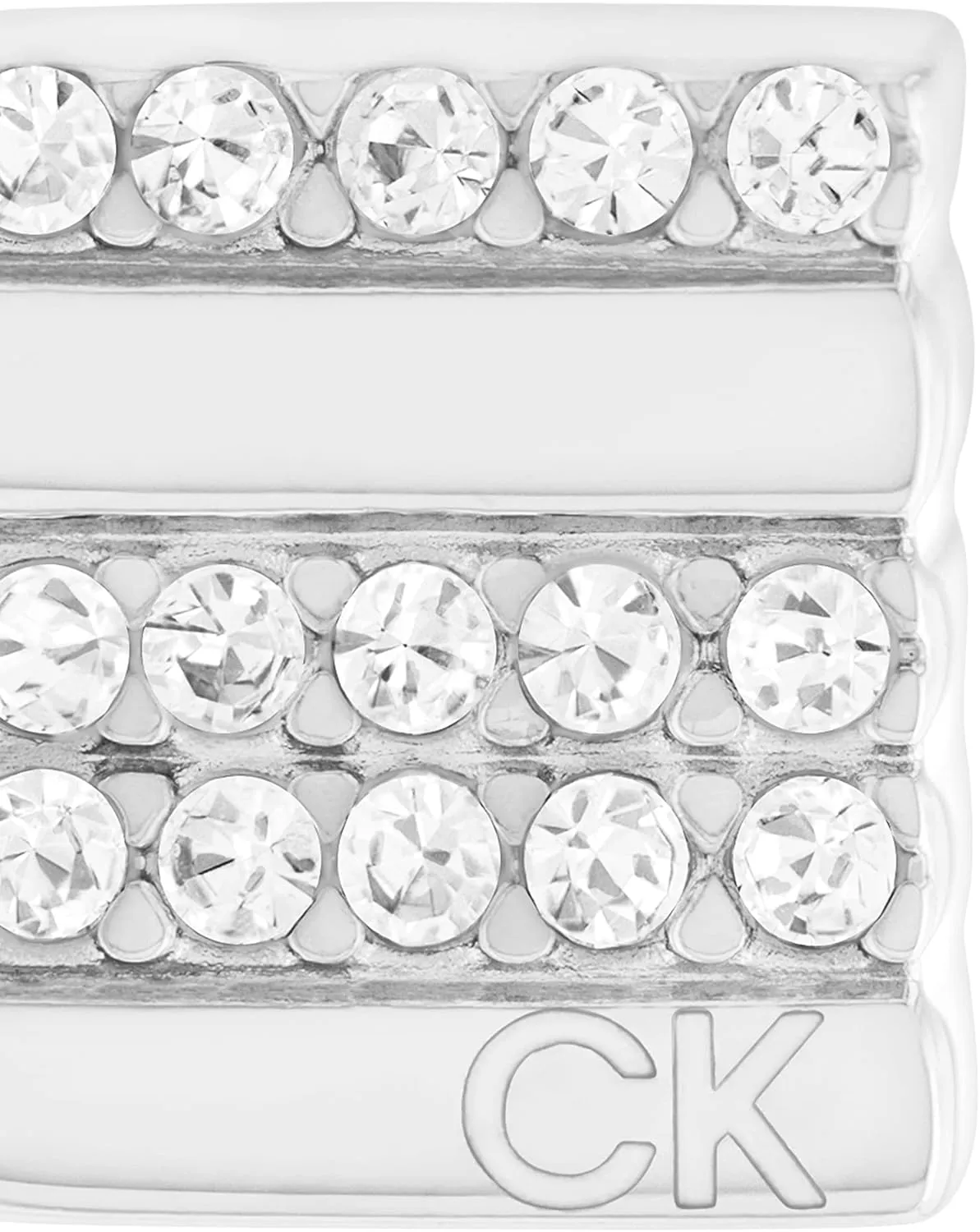 Calvin Klein Women's Stainless Steel and Crystal Stud Earrings: Subtle and Charming Geometric Design