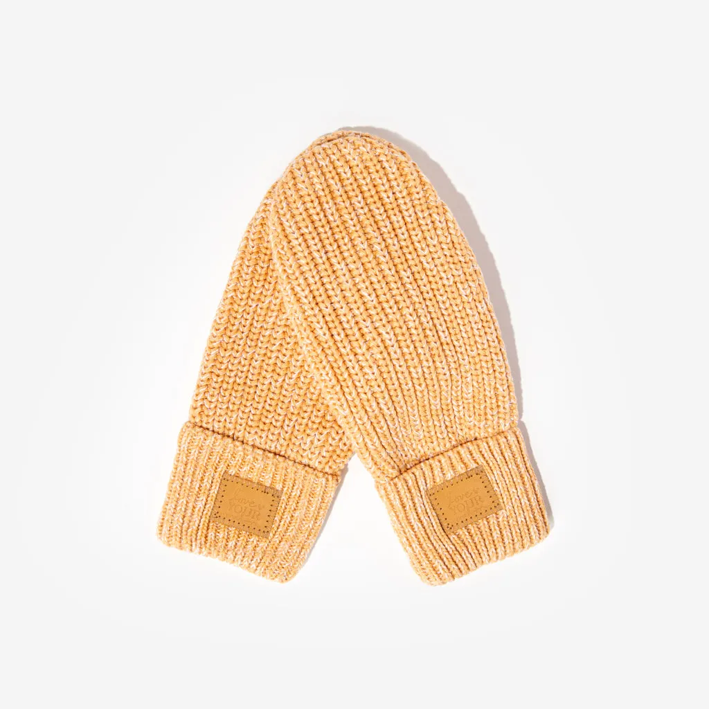 Camel and White Speckled Mittens
