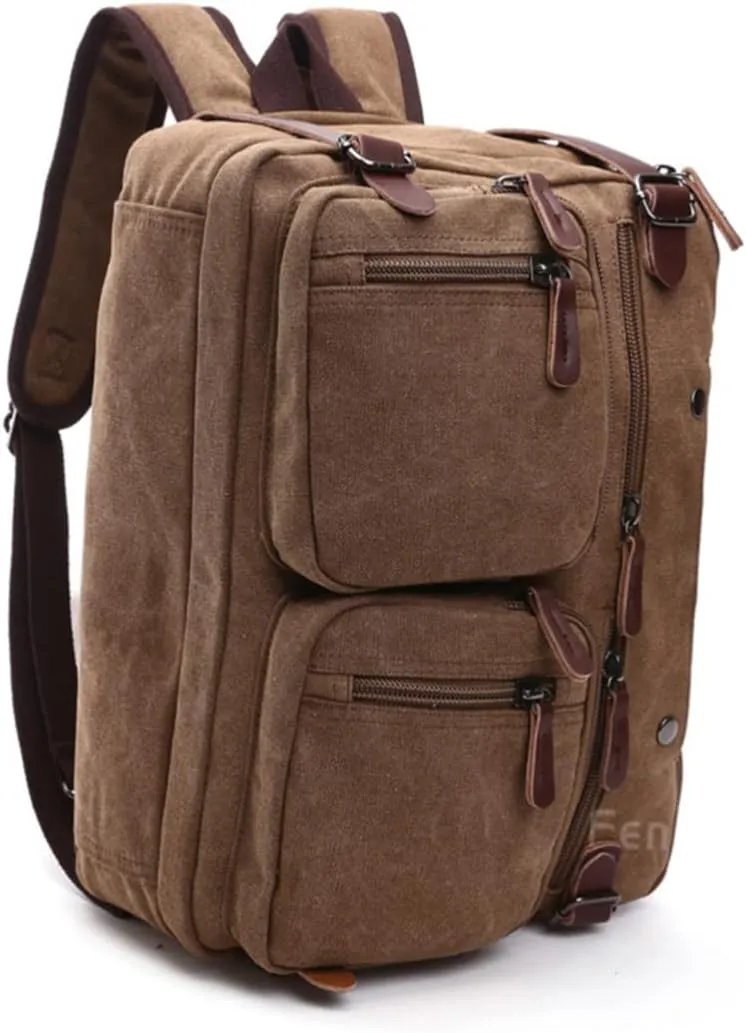 Canvas Bag for Women Duffle Bag for Travel Large Capacity Rucksack with Padded Laptop Compartment