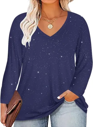 CARCOS Plus Size Tops for Women Twist Knotted Shirts Raglan Tunic Blouses L-5XL
