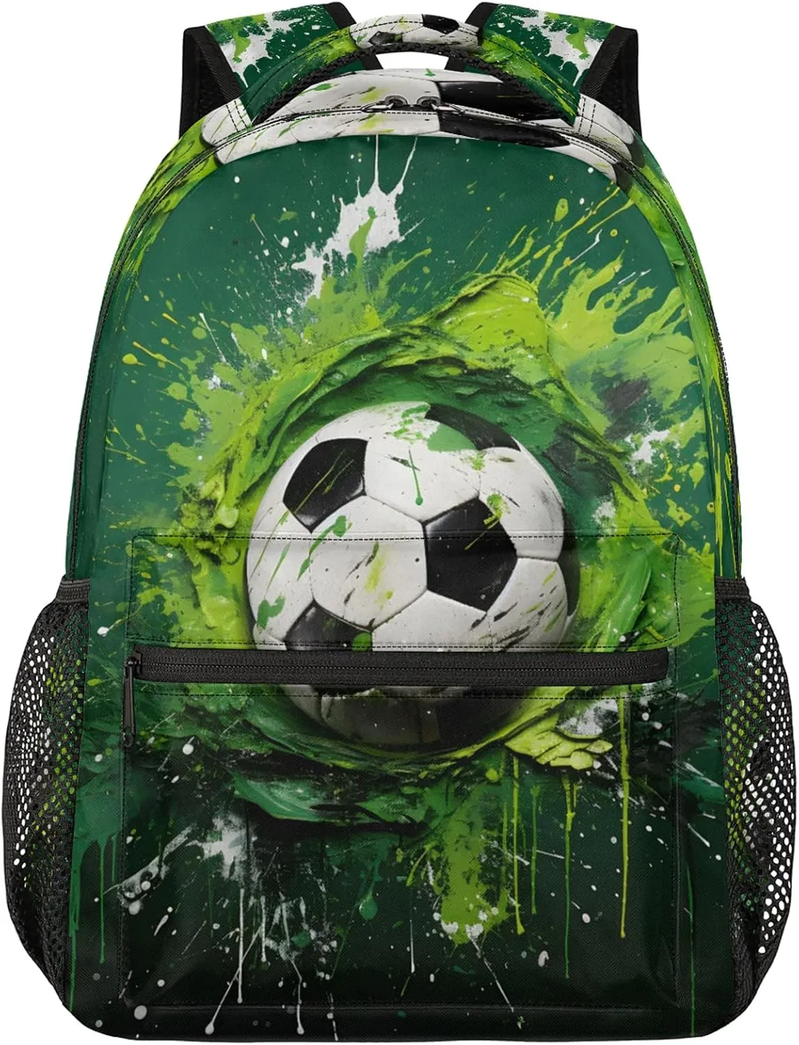 Cartoon Football Casual Backpack 16 Inch Laptop Backpacks Lightweight Waterproof Travel Casual Daypack for Picnic Camping Business