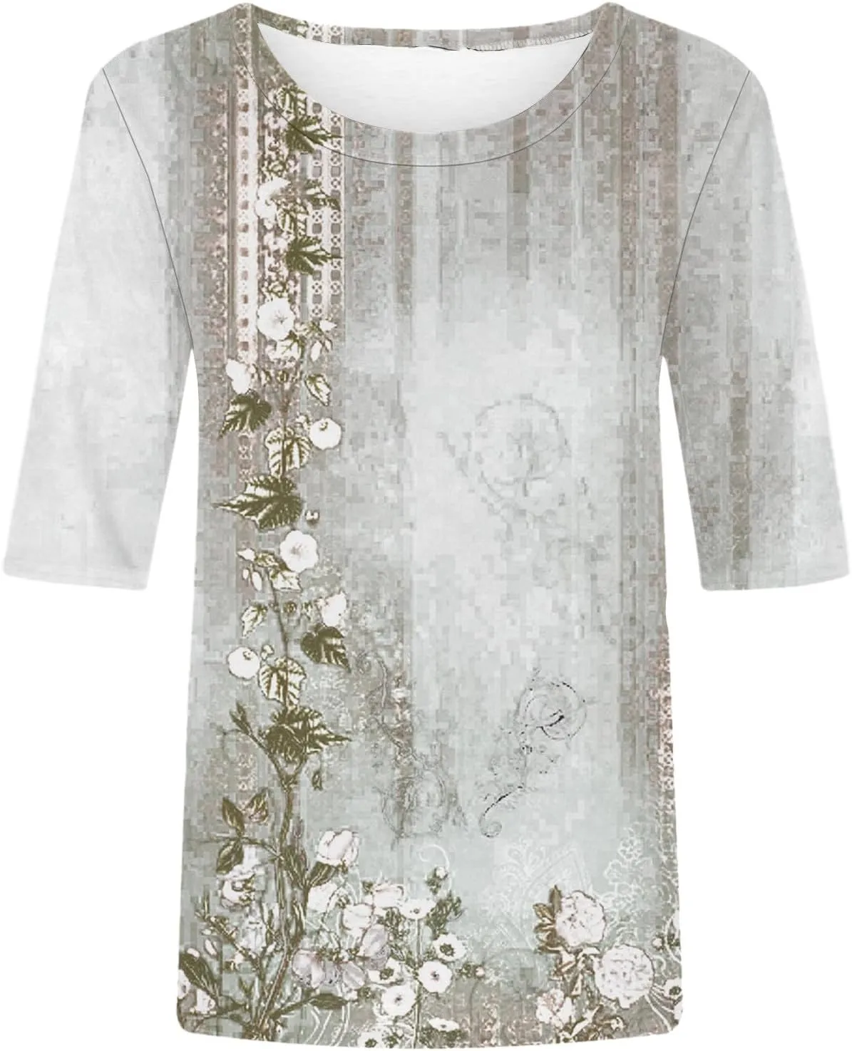 Ceboyel Women Short Sleeve T Shirts Floral Boho Summer Blouses Tops Dressy Tshirts Tee Trendy Causal Vacation Clothing 2024