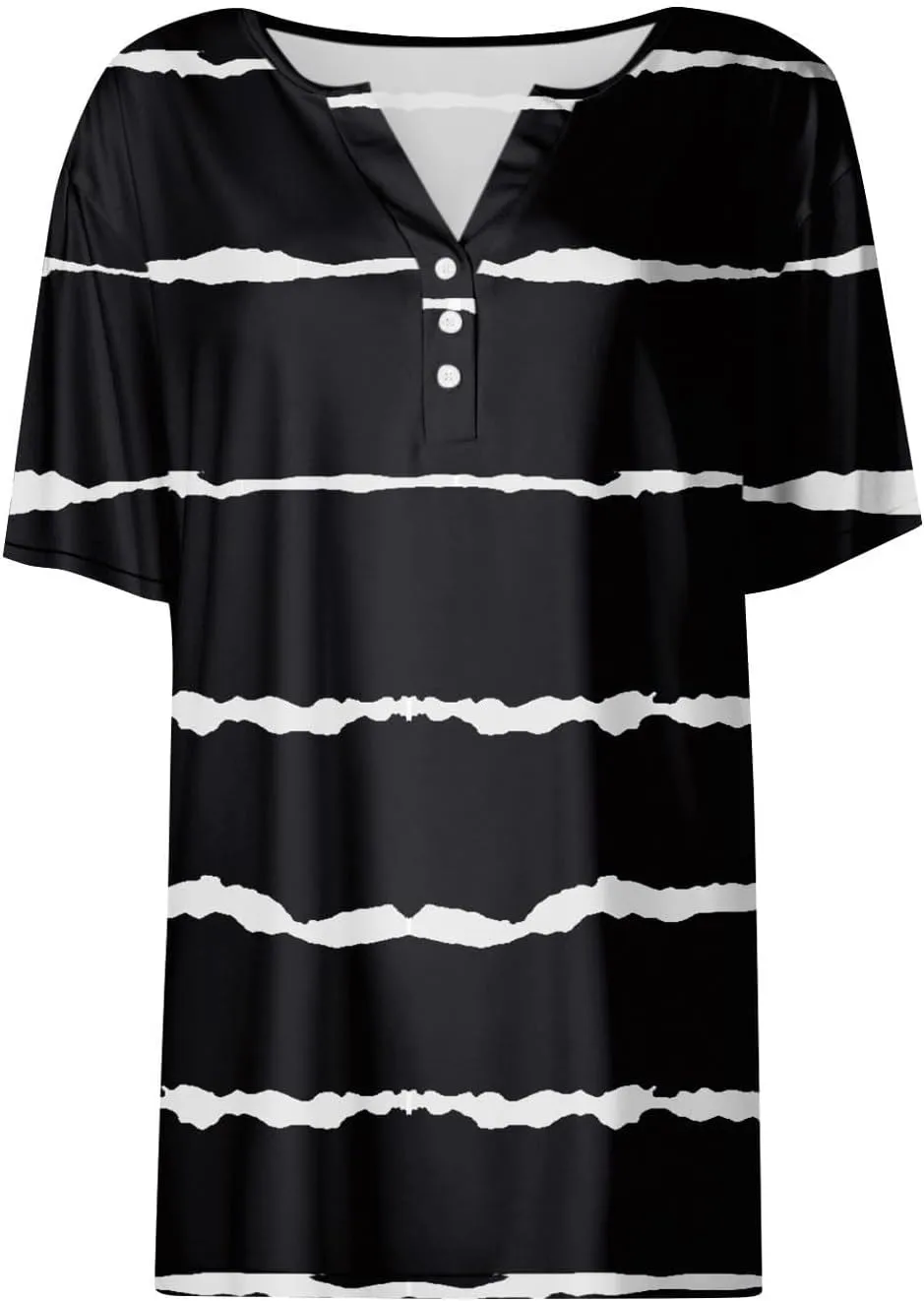 Ceboyel Women Trendy 2024 Summer Tops Striped Sparkly Print Tshirts Shirt Short Sleeve Blouses Tunic Dressy Causal Clothes