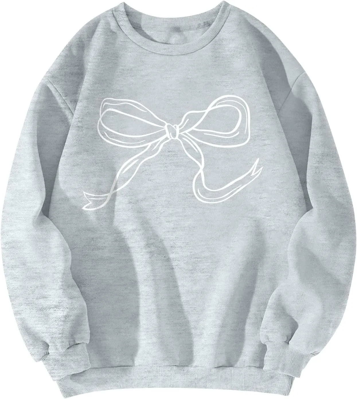 ChicCrate Oversized Crewneck Sweatshirt Women Cute Bow Graphic Sweatshirts Long Sleeve Pullover Bow Sweater Y2k Tops