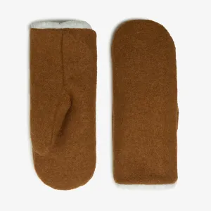 Classic Wool Mittens in Burnt Orange