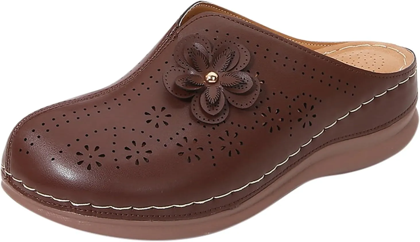 Clogs for Women Flowr Close Toe Wedge Sandals with Arch Support Summer Slip On Orthopedic Sandals Comfortable Slingback Mules